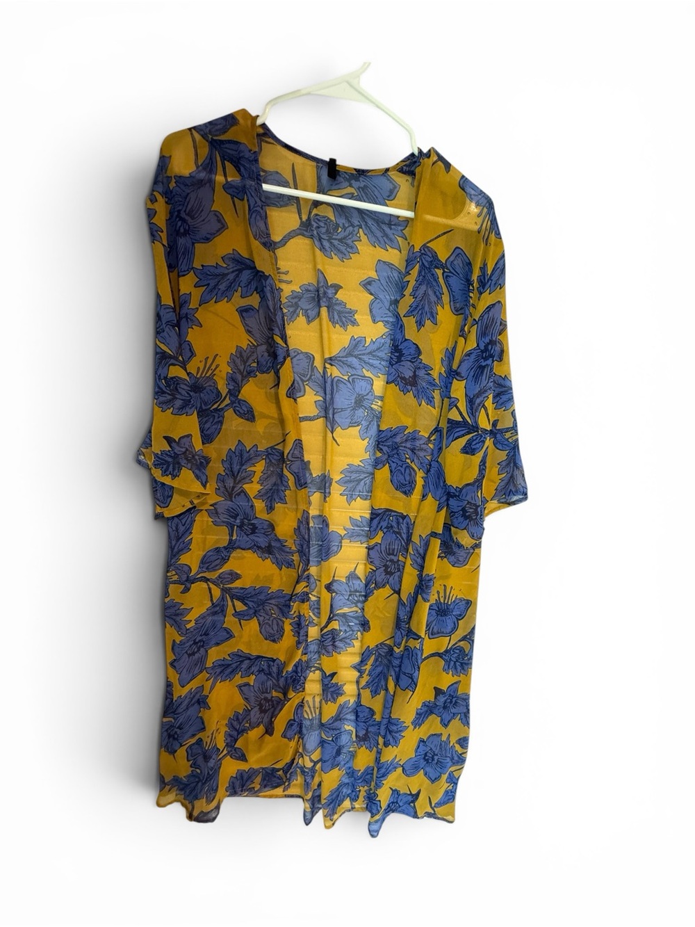 Smell the Roses Mustard Yellow and Blue Floral Camisole